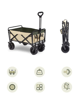 Collapsible Wagon Cart Heavy Duty Folding Cart Garden Portable Hand Cart with Universal Wheels