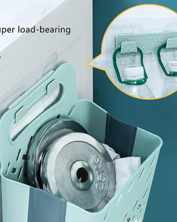 Wall hanging plastic laundry basket Household folding laundry basket storage large storage basket