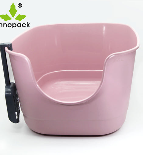 Cat Clean Up Products Plastic Large Space Cat Toilet Box Cat Litter Box With Litter Scoop