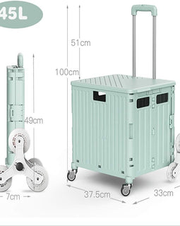 Colorful plastic shopping cart trolley snap on kids trolley bags with large capacity 50l folding box shopping cart trolley