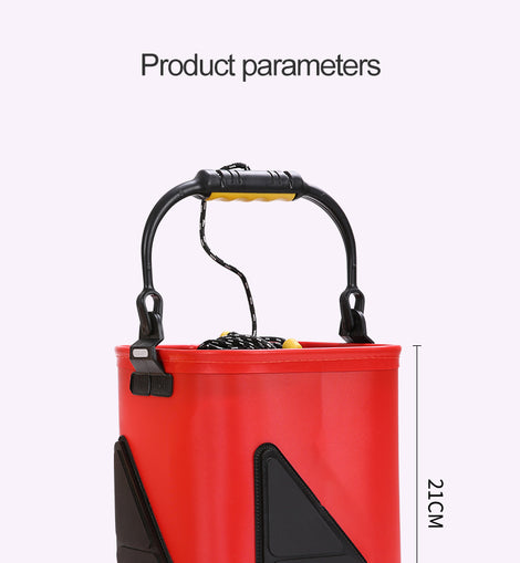 fish bucket with nylon rope thickened EVA foldable small