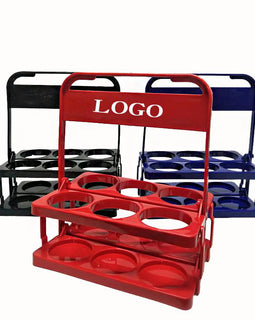 Beer Bottle Carrier Wine Bottle Holder Basket Buckets Coolers Holders Stocked Custom Printed Foldable Plastic 6 Pack