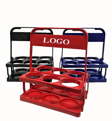 Beer Bottle Carrier Wine Bottle Holder Basket Buckets Coolers Holders Stocked Custom Printed Foldable Plastic 6 Pack