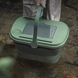 Outdoor Basket Portable Fruit Vegetable Plastic Picnic Baskets Rectangle Foldable Storage Multi-function Camping Basket