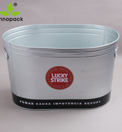 10L galvanized metal ice bucket with two handles