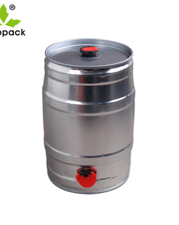 Custom color packaging material 5l mini beer keg with closure and tap Round Empty Beer Keg