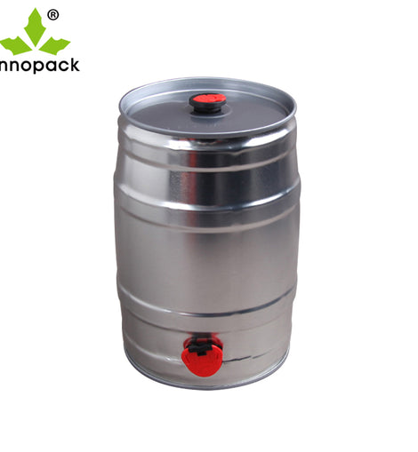 Custom color packaging material 5l mini beer keg with closure and tap Round Empty Beer Keg