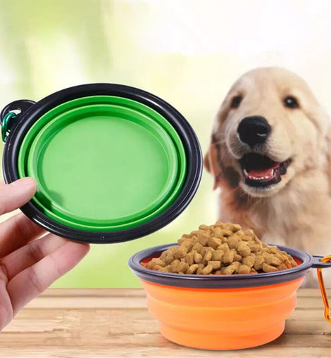 Pet Folding Silicon Bowl Outdoor Collapsible Cat Drinking Food Basin
